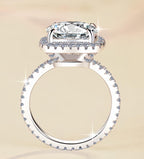 Round Solitaire Double Halo Moissanite Ring in 925 Sterling Silver
