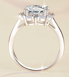 Large Round Double Halo Moissanite Ring in 925 Sterling Silver