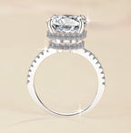 Round Solitaire Fine Pavé Moissanite Ring in 925 Sterling Silver