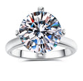 Round Solitaire Split Band Moissanite Ring in 925 Sterling Silver