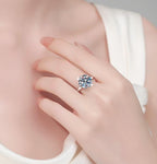Round Solitaire Split Band Moissanite Ring in 925 Sterling Silver