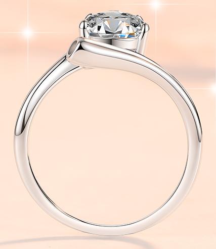 Pear Cut Open Band Moissanite Ring in 925 Sterling Silver
