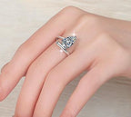 Pear Cut Open Band Moissanite Ring in 925 Sterling Silver