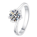 Round Classic Solitaire Moissanite Ring in 925 Sterling Silver