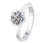Round Classic Solitaire Moissanite Ring in 925 Sterling Silver
