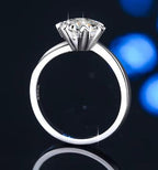 Round Classic Solitaire Moissanite Ring in 925 Sterling Silver