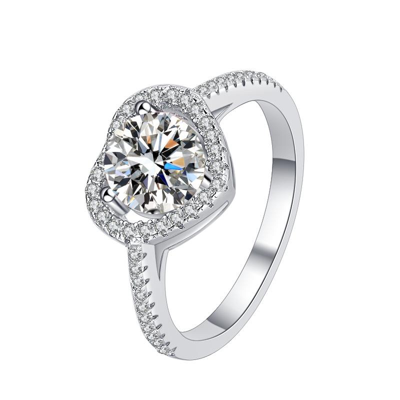 Pear Cut Halo Moissanite Ring in 925 Sterling Silver