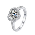 Pear Cut Halo Moissanite Ring in 925 Sterling Silver