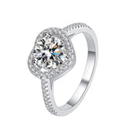 Pear Cut Halo Moissanite Ring in 925 Sterling Silver