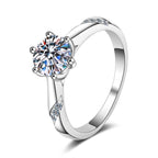 Round Solitaire Crossover Moissanite Ring in 925 Sterling Silver