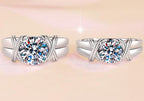 Round Ribbon Solitaire Moissanite Ring in 925 Sterling Silver