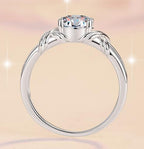 Round Ribbon Solitaire Moissanite Ring in 925 Sterling Silver