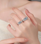 Round Ribbon Solitaire Moissanite Ring in 925 Sterling Silver