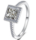 Radiant Cut Square Halo Moissanite Ring in 925 Sterling Silver