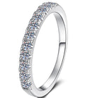 Round Half Eternity Band Moissanite Ring in 925 Sterling Silver