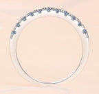 Round Half Eternity Band Moissanite Ring in 925 Sterling Silver