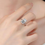 Radiant Cut Sleek Solitaire Moissanite Ring in 925 Sterling Silver