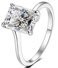 Radiant Cut Four Prong Solitaire Moissanite Ring in 925 Silver