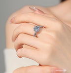 Round Flower Halo Moissanite Ring in 925 Sterling Silver