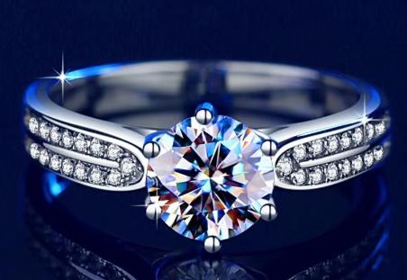 Round Solitaire Double Pavé Moissanite Ring in 925 Sterling Silver