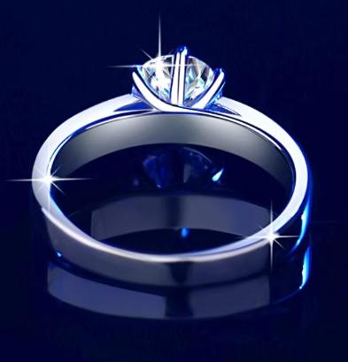 Round Solitaire Double Pavé Moissanite Ring in 925 Sterling Silver