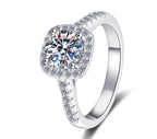 Round Twist Halo Moissanite Ring in 925 Sterling Silver