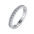 Round Pavé Eternity Band Moissanite Ring in 925 Sterling Silver