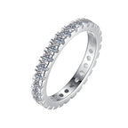 Round Pavé Eternity Band Moissanite Ring in 925 Sterling Silver