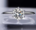 Round Solitaire Wide Band Moissanite Ring in 925 Sterling Silver