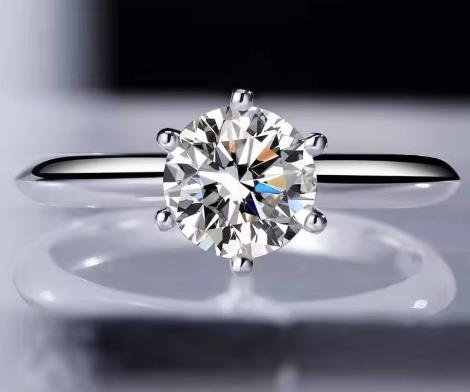 Round Solitaire Wide Band Moissanite Ring in 925 Sterling Silver