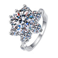 Round Multi Stone Cluster Moissanite Ring in 925 Sterling Silver