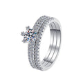 Round Solitaire Bridal Set Moissanite Ring in 925 Sterling Silver