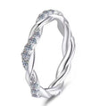 Marquise Leaf Wedding Band Moissanite Ring in 925 Sterling Silver