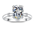 Oval Solitaire Split Band Moissanite Ring in 925 Sterling Silver