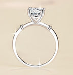 Oval Solitaire Split Band Moissanite Ring in 925 Sterling Silver