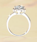 Round Halo Double Band Moissanite Ring in 925 Sterling Silver