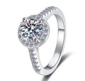 Round Halo Classic Moissanite Ring in 925 Sterling Silver