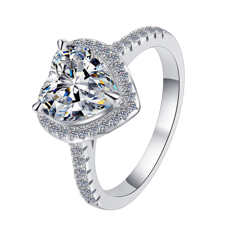 Pear Cut Wide Halo Moissanite Ring in 925 Sterling Silver