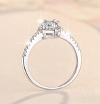 Marquise Cut Halo Moissanite Ring in 925 Sterling Silver