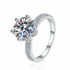Round Solitaire Prong Set Moissanite Ring in 925 Sterling Silver
