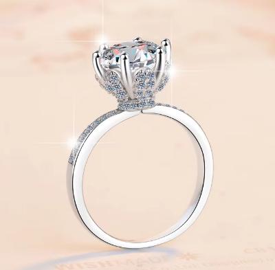 Round Solitaire Prong Set Moissanite Ring in 925 Sterling Silver