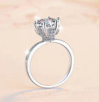 Round Solitaire Prong Set Moissanite Ring in 925 Sterling Silver