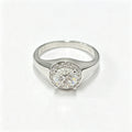 Round Lab Diamond Ring, 925 Silver, Certified