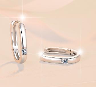 Minimal Pavé Oval Hoop Moissanite Earrings in Sterling Silver
