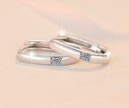 Minimal Pavé Oval Hoop Moissanite Earrings in Sterling Silver