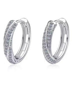 Inside Out Pavé Hoop Moissanite Earrings in Sterling Silver