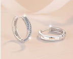 Inside Out Pavé Hoop Moissanite Earrings in Sterling Silver