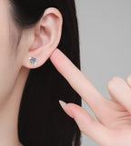 Round Solitaire Claw Stud Moissanite Earrings in Sterling Silver