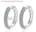 Large Pavé Hoop Moissanite Earrings in 925 Sterling Silver