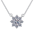 Floral Cluster Sterling Silver Moissanite Pendant, silver-tone